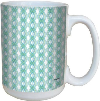 

Tree-Free Greetings Greetings lm43658 Beautiful Turquoise Wave Pattern by Shell Rummel Ceramic with Full-Sized Handle, 15-Ounce, Multicolored Ceramic Mug(60 ml), Multicolor