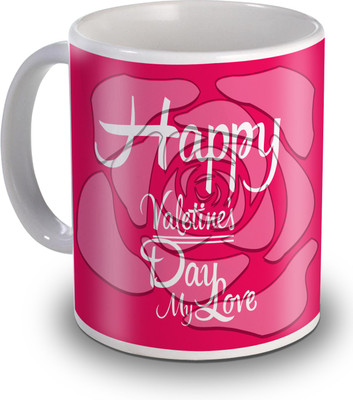 

SKY TRENDS Happy Valentine's Day My Love Gifts For Valentine's Ceramic Mug(350 ml), White