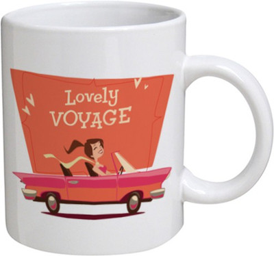 

Disginer Cases Lovely Voyoge - MyBestow White Plain Coffee Ceramic Ceramic Mug(320 ml), Multicolor
