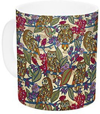 

Kess InHouse InHouse Julia Grifol My Boobooks Owls Ceramic Coffee, 11 oz, Multicolor Ceramic Mug(60 ml)