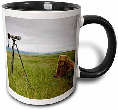 

3dRose Alaska, Katmai Np, Brown Bear, Hallo Bay Us02 Pso0801 Paul Souders Two Tone Black, 11 oz, Black/White Ceramic Mug(60 ml)