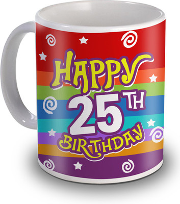 

SKY TRENDS 25th Happy Birthday Gifts Ceramic Mug(350 ml), White