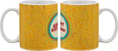 

Artifa Happy Birthday Colourful Porcelain, Ceramic Mug(350 ml), Multicolor