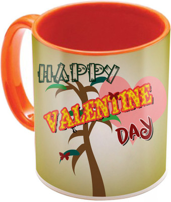 

SKY TRENDS Valentine Gift for Girlfriend Love Printed I Love U Forever Perfect for Her Him Wife Fiance Anniversary And Birthday STGD084 Ceramic Mug(325 ml), Orange
