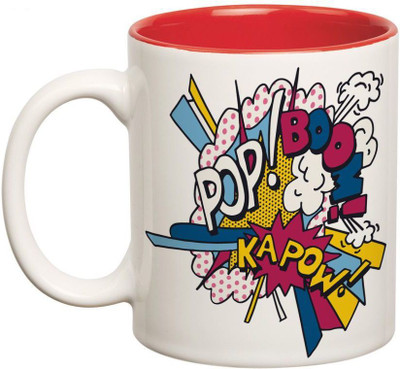 

Prithish Cartoon Fight Effects Double Color Ceramic Mug(330 ml), Multicolor