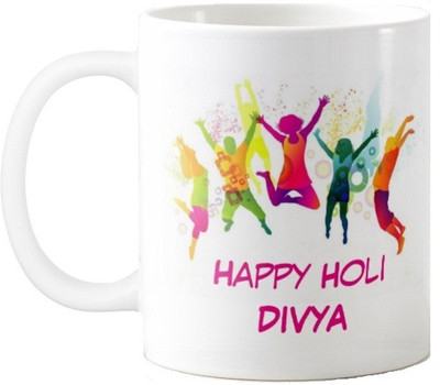 

Exoctic Silver Happy Holi Divya Series001 Ceramic Mug(330 ml), Multicolor