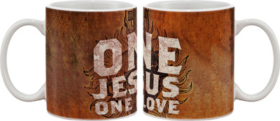 

Artifa One Jesus One Love Porcelain, Ceramic Mug(350 ml), Multicolor