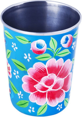 

Chumbak Floral Small Stainless Steel Mug(300 ml), Blue