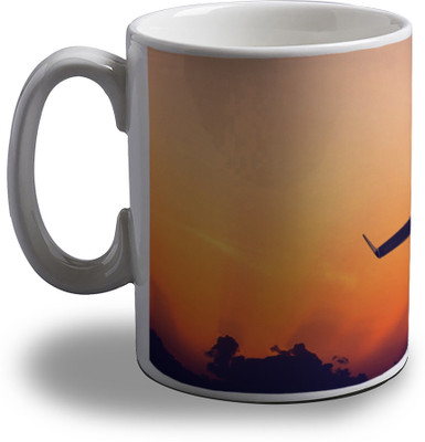 

Artifa Aeroplane In The Sky Porcelain, Ceramic Mug(350 ml), Multicolor