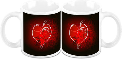 

Homesogood Valentine's Day Electric Art (Set Of 2) Ceramic Mug(325 ml, Pack of 2)
