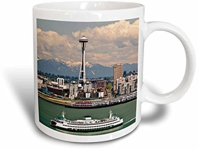 

3dRose Washington, Seattle. Ferry Crosses Elliot Bay Us48 Ccr0218 Charles Crust Ceramic, 15 oz, White Ceramic Mug(60 ml), Multicolor