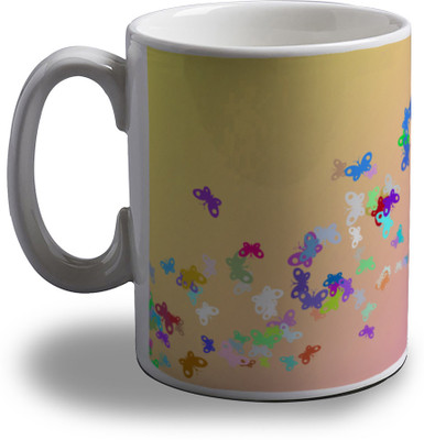 

Artifa Colorful Butterflies Porcelain, Ceramic Mug(350 ml), Multicolor