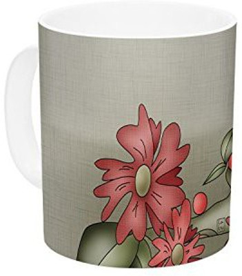 

Kess InHouse InHouse Carina Povarchik Feng Shui Red Brown Ceramic Coffee, 11 oz, Multicolor Ceramic Mug(60 ml)