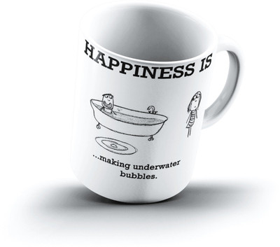 

Ucard Happiness Is1859 Bone China, Ceramic, Porcelain Mug(325 ml), Multicolor