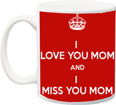 

ME&YOU Gift for Mom/Mummy/Mother;I Love you Mum red Printed Ceramic Mug(325 ml), Multicolor