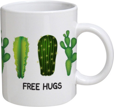 

My Bestow Free Hugs - MyBestow White Plain Coffee Ceramic Ceramic Mug(320 ml), Multicolor