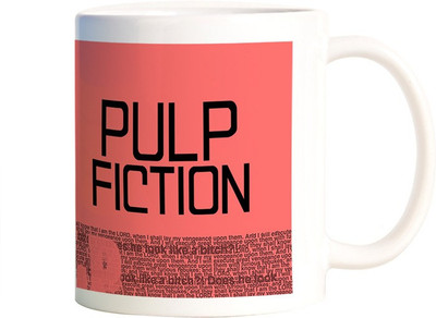 

Rangeele Inkers Pulp Fiction Typography Ceramic Mug(300 ml), Multicolor