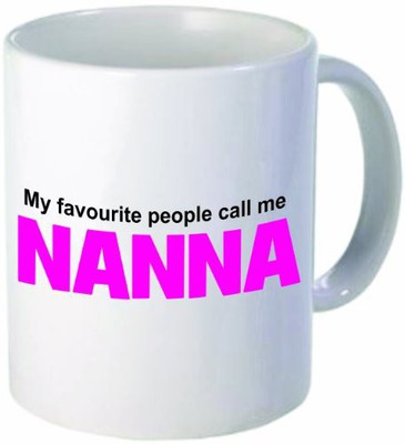 

Rikki Knight LLC Favourite People Call Me Nanna - Quote -11 oz Ceramic Coffee Cup Ceramic Mug(60 ml), Multicolor