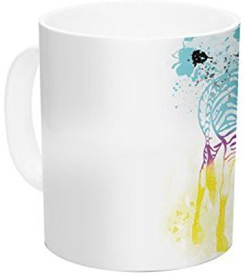 

Kess InHouse InHouse Geordanna Cordero-Fields My Zebra White Rainbow Ceramic Coffee, 11 oz, Multicolor Ceramic Mug(60 ml)