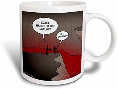 

3dRose Wifi in Hell Ceramic, 11 oz, White Ceramic Mug(60 ml), Multicolor
