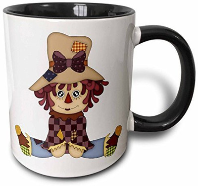 

3dRose Cute Little Rag Doll with a Bow Two Tone Black, 11 oz, Black/White Ceramic Mug(60 ml), Multicolor