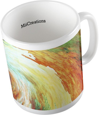 

MiiCreations Printed Painted Colourful Design Ceramic Mug(325 ml), Multicolor