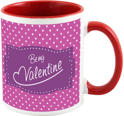 

AllUPrints Wanna Be My Valentine Red Ceramic Mug(325 ml)