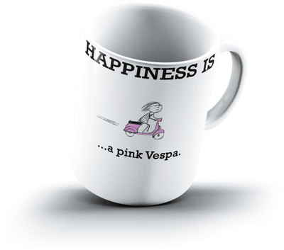 

Ucard Happiness Is1347 Bone China, Ceramic, Porcelain Mug(325 ml), Multicolor