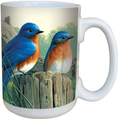 

Tree-Free Greetings Greetings 79026 Morning Bluebird by James Hautman 15-Ounce Ceramic with Full-Sized Handle, Multicolored Ceramic Mug(60 ml), Multicolor