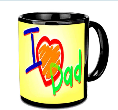 

Raj Laxmi I Love Dad Nice Design Multicolor Ceramic Mug(350 ml), Black