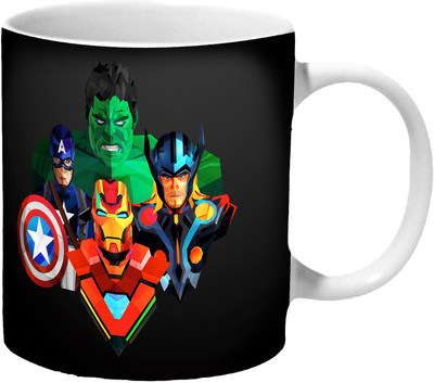 

Mooch Wale Geometric Avengers Ceramic Mug(325 ml), Multicolor