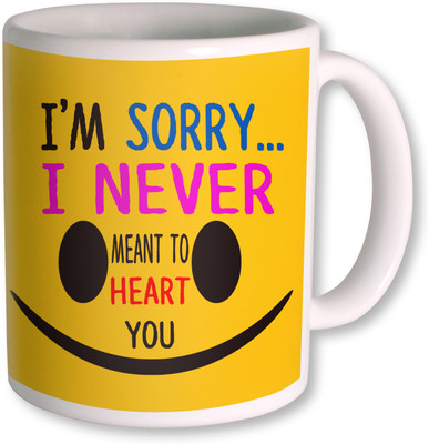 

PhotogiftsIndia I Am Sorry Yellow Coffee Ceramic Mug(350 ml), White