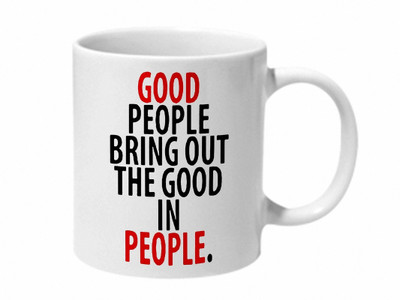 

Mooch Wale Good People Ceramic Mug(325 ml), Multicolor