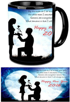 

Raj Laxmi Love hearts black Ceramic Mug(350 ml)