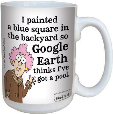 

Tree-Free Greetings Greetings lm43865 Hilarious Aunty Acid Google Earth by The Backland Studio Ceramic, 15-Ounce Ceramic Mug(60 ml), Multicolor
