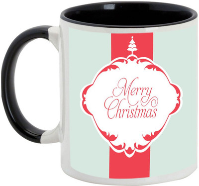 

AllUPrints Happy Christmas Holidays Ceramic Mug(325 ml), Black