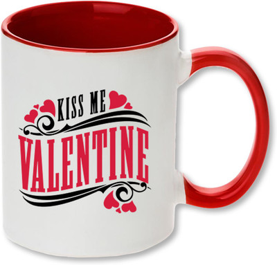 

Heyworlds kiss me valentine day gifts 0232 Ceramic Mug(325 ml), Multicolor