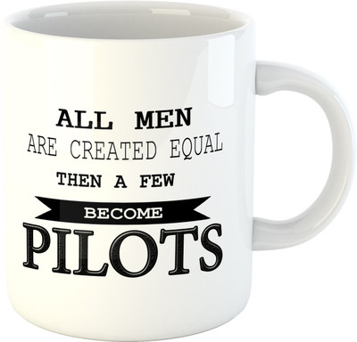 

Deeher Gifts Man Pilots Ceramic Mug(350 ml), Black;white