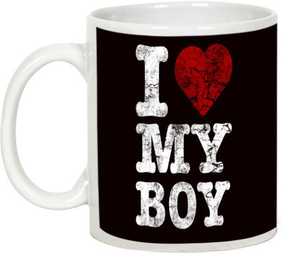 

AllUPrints Friendship Day Gifts - I Love My Boy Ceramic Mug(325 ml), White