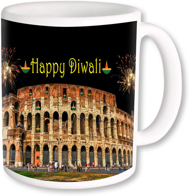 

PhotogiftsIndia Diya In Home Happy Diwali Coffee Ceramic Mug(325 ml), Multicolor