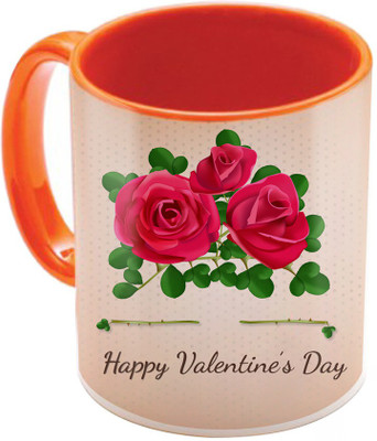 

SKY TRENDS Valentine Gift for Girlfriend Love Printed I Love U Forever Perfect for Her Him Wife Fiance Anniversary And Birthday STGD240 Ceramic Mug(325 ml), Orange