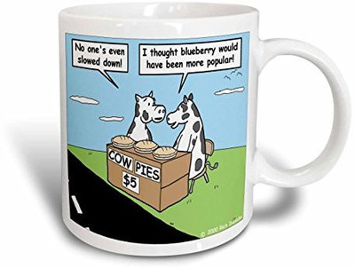 

3dRose Cow Pies Ceramic, 15 oz, White Ceramic Mug(60 ml), Multicolor