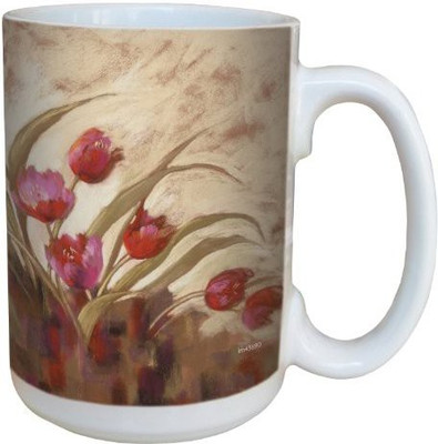 

Tree-Free Greetings Greetings lm43690 Tulips Landscape by Nel Whatmore Ceramic, 15-Ounce Ceramic Mug(60 ml), Multicolor