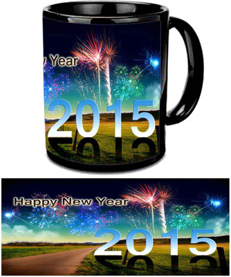 

Raj Laxmi fireworks night black Ceramic Mug(350 ml)