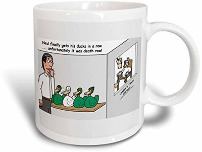 

3dRose Ducks in A Death Row Ceramic, 15 oz, White Ceramic Mug(60 ml), Multicolor