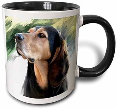

3dRose Black and Tan Coonhound Two Tone Black, 11 oz, Black/White Ceramic Mug(60 ml), Multicolor