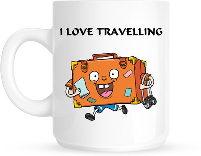 

HuppmeGift Travel White Ceramic Mug(350 ml)