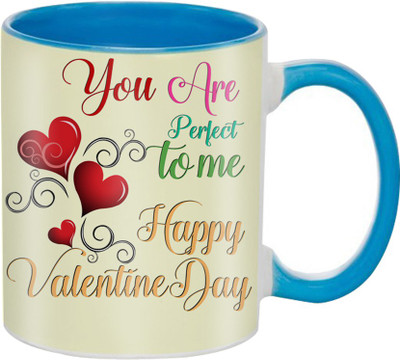

SKY TRENDS Beautiful Special and Best Happy Valentine Gifts for Boyfriend Girlfriend Fiance Wife Husband Friends Birthday Anniversary023 Ceramic Mug(325 ml), Blue