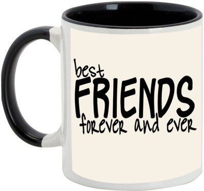 

AllUPrints Gift For Bahiya Dooj/ Brother/ Sister - The Best Friends Are Forever And Ever Black Ceramic Mug(325 ml)