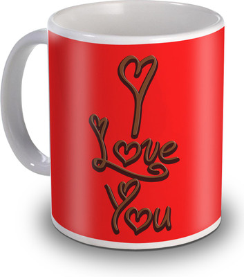 

SKY TRENDS I Love You Chololate text Gifts For Valentine's Ceramic Mug(350 ml), White